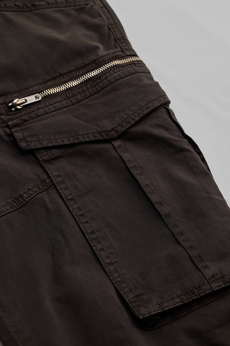 Dark Brown Relaxed Fit Cargo Pants