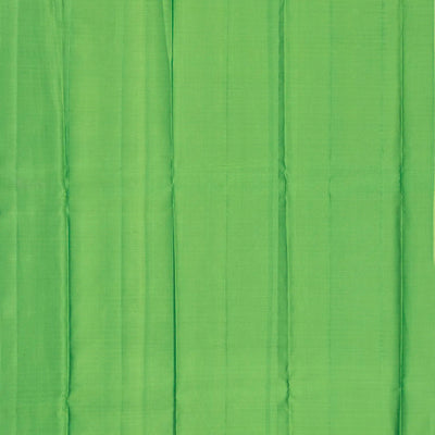 Green Handloom Kanchipuram Silk Saree With Poppyseed Checks
