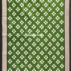Moss Green Pasapali Theme Pure Sambalpuri Silk Dupatta