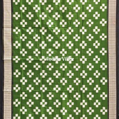 Moss Green Pasapali Theme Pure Sambalpuri Silk Dupatta