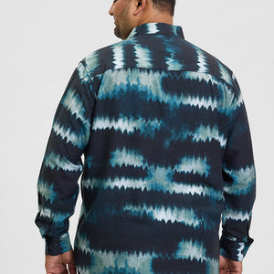 Navy Abstract Regular Fit Shirt
