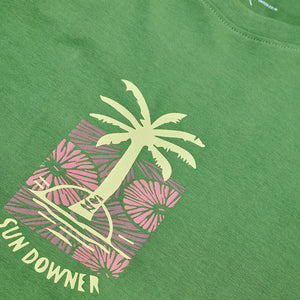 Sun Downer Green Slim Fit T-Shirt
