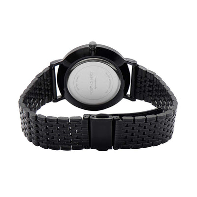 Joker & Witch Stainless Steel Morticia & Gomez Couple Analogue Watches, Black Dial, Rose Gold Band