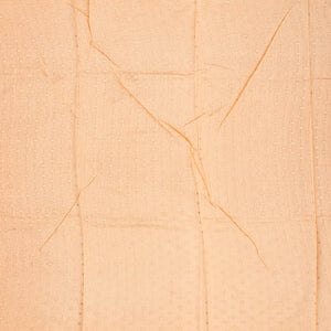 Peach Handwoven Linen Saree Embroidered With Floral Motifs