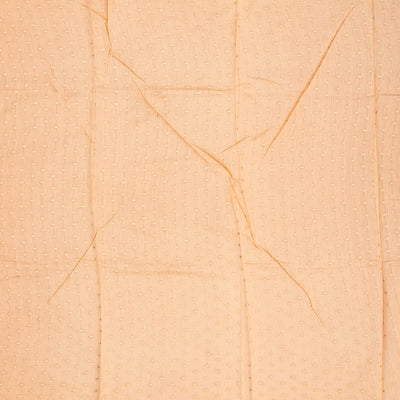 Peach Handwoven Linen Saree Embroidered With Floral Motifs