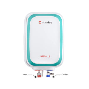 Candes 10 Litre InstoPlus Automatic Storage ISI Approved Vertical Electric Water Heater (Geyser) 5 Star Rated with Installation Kit & Special Anti Rust Body, (White) 2KW