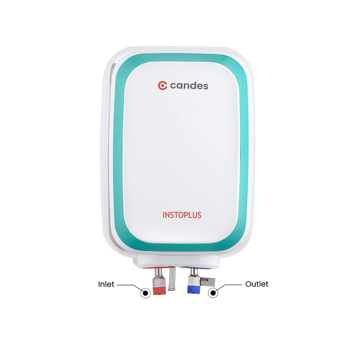 Candes 10 Litre InstoPlus Automatic Storage ISI Approved Vertical Electric Water Heater (Geyser) 5 Star Rated with Installation Kit & Special Anti Rust Body, (White) 2KW