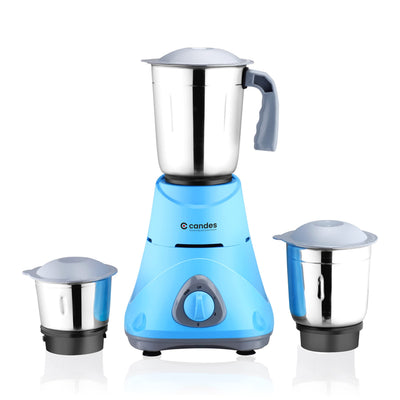 Candes Bolt 550-Watt Mixer Grinder with 3 Jars, Powerful Motor and 2 Year Warranty on Motor, (Blue Grey)