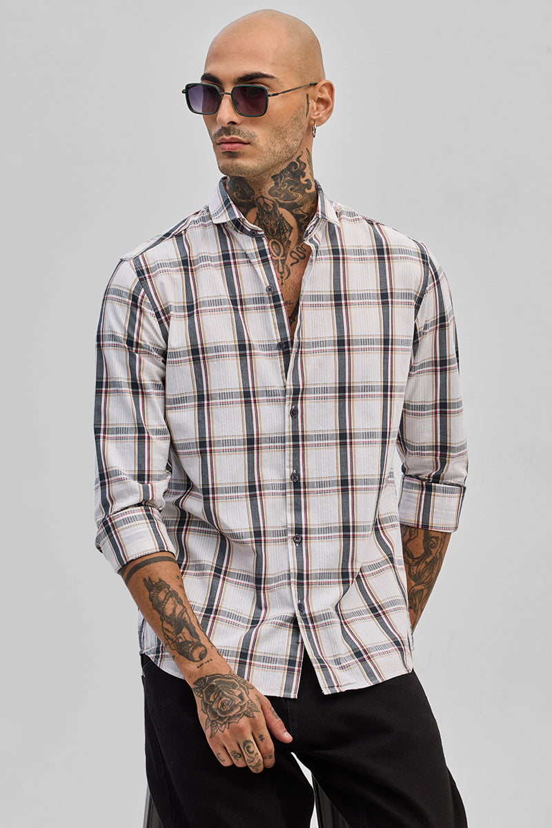 White Checks Slim Fit Shirt