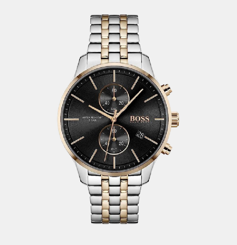 Associate Men Quartz Black Dial Chronograph Stainless Steel Watch 1513840