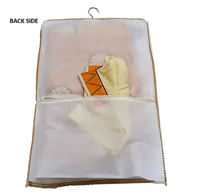 Heart Home Non Woven Hanging Saree Cover, Wardrobe Organizer, Closet Organizer, Saree & Garments Protector Cover With 1 Zipper Compartment on Back Side- Pack of 18 (Green)-HS_38_HEARTH21507