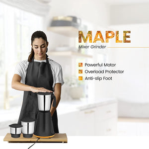 Candes MG154 Maple 550-Watt Mixer Grinder with 3 Jars (Powerful Motor and 2 Year Warranty Orange/Black) + Quick Hand Vegetables & Fruit Chopper Black, Red (Super Combo)