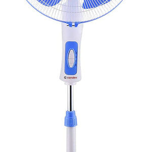 Candes Platine 400mm 3 Blade Automatic Oscillation Pedestal Fan With 2 Years Warranty (White Blue)