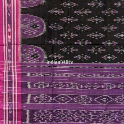 Black Purple Maniabandha Odisha Ikat Cotton Saree