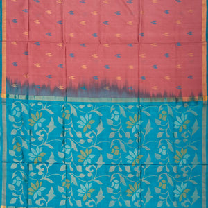 Dusty Pink Handloom Uppada Silk Saree With Floral Buttas