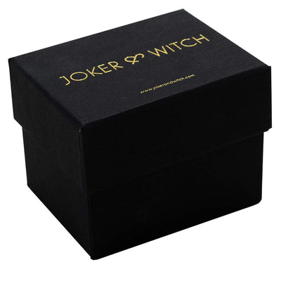 Joker & Witch Stainless Steel Morticia & Gomez Couple Analogue Watches, Black Dial, Rose Gold Band