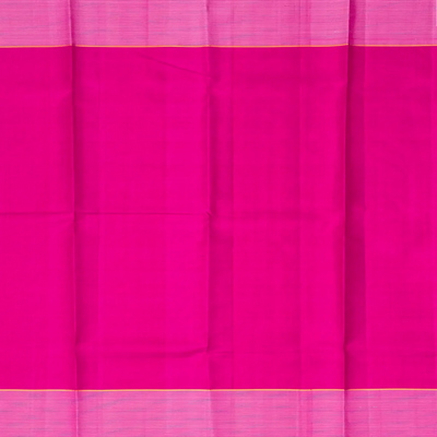 Pink & White Handloom Kanchipuram Silk Saree With Checks