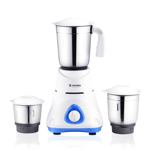 Candes Bolt 550-Watt Mixer Grinder with 3 Jars, Powerful Motor and 2 Year Warranty on Motor, (Blue White)