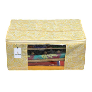 Kuber Industries Metallic Kerry 9 Piece Non Woven Saree Cover, Large, Gold-CTKTC14070