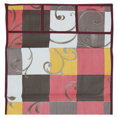 Kuber Industries Multicheck Printed PVC Fridge Top Cover with 6 Utility Side Pockets (Multicolor)