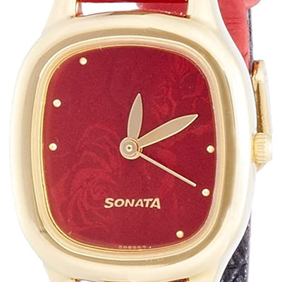 Superfibre Red Dial & Red Leather Strap
