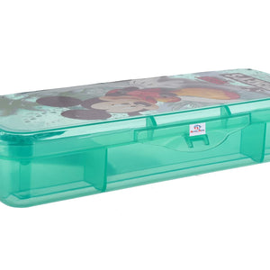Heart Home Micky Mouse Printed Tranasparent Plastic Pencil Box for Kids (Green), Pack of 1 (HS39HEARTH022661)