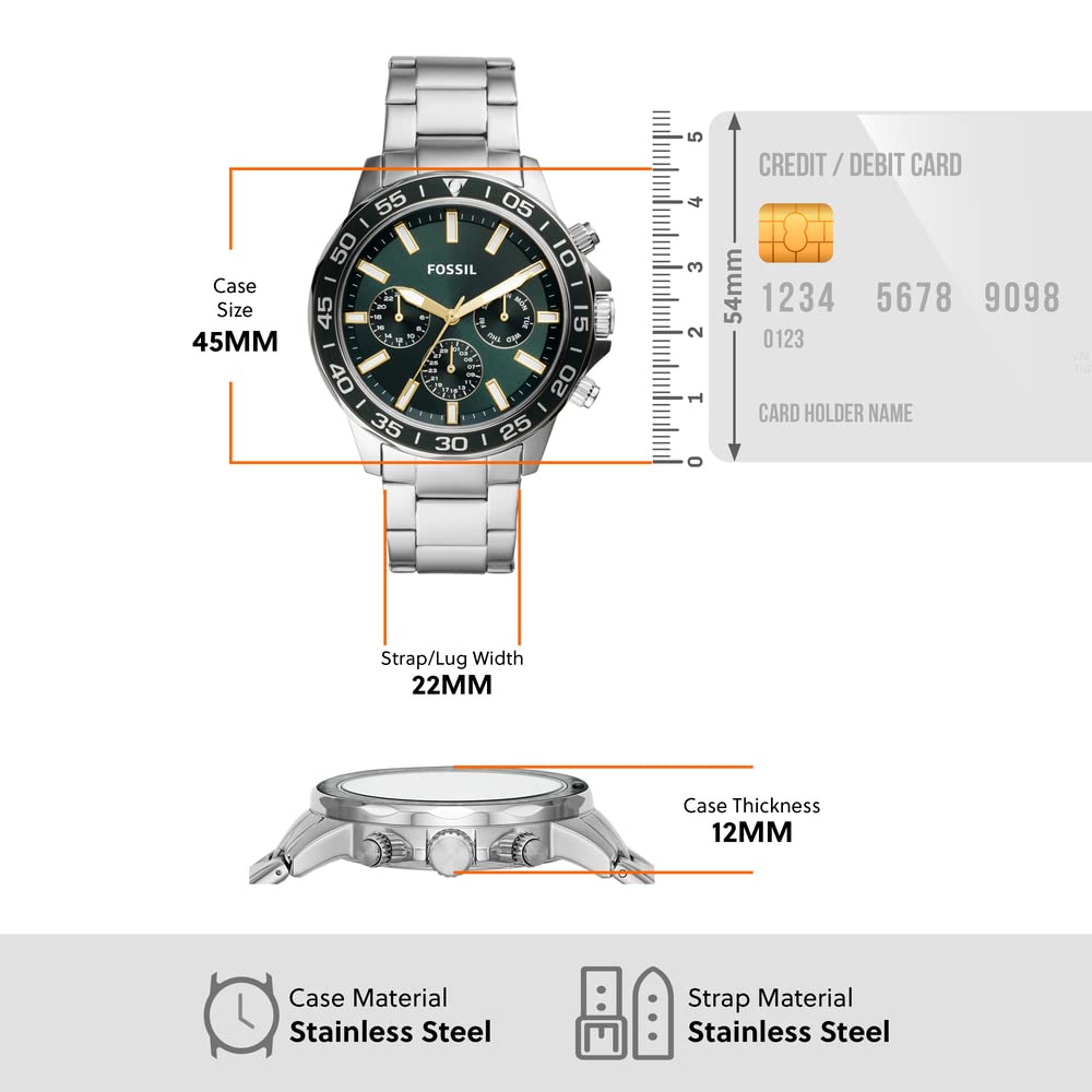 Fossil Bannon Green Dial Men 45mm