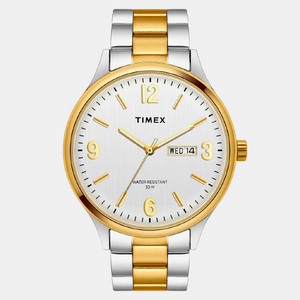 Fashion Men Quartz Silver Dial Analog Stainless Steel Watch TWEG18422