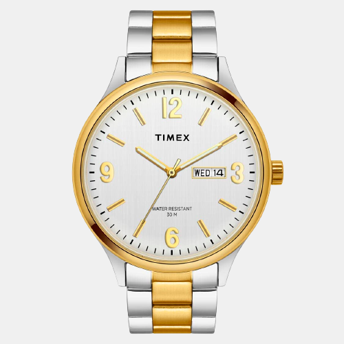 Fashion Men Quartz Silver Dial Analog Stainless Steel Watch TWEG18422