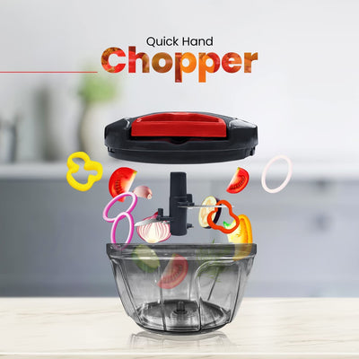 Candes MG154 Maple 550-Watt Mixer Grinder with 3 Jars (Powerful Motor and 2 Year Warranty Orange/Black) + Quick Hand Vegetables & Fruit Chopper Black, Red (Super Combo)