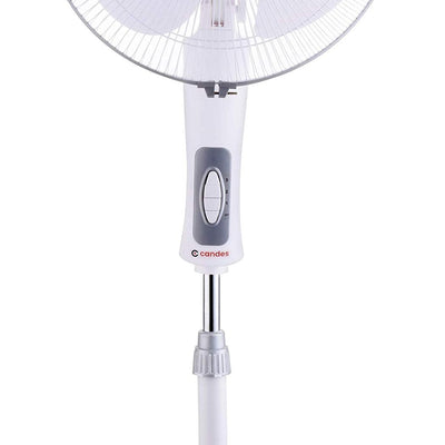 Candes Platine 400mm 3 Blade Automatic Oscillation Pedestal Fan With 2 Years Warranty (White Silver)