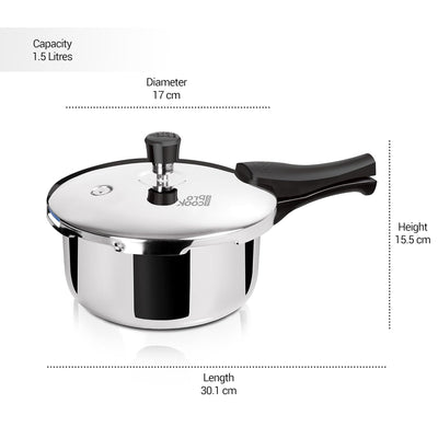 Triply Stainless Steel Pressure Cooker Outer Lid (Milton Procook)