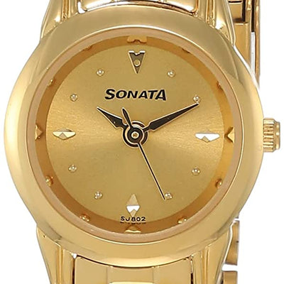 Sonata Champagne Dial & Golden Strap