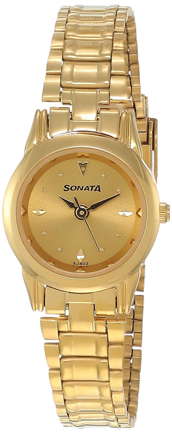 Sonata Champagne Dial & Golden Strap