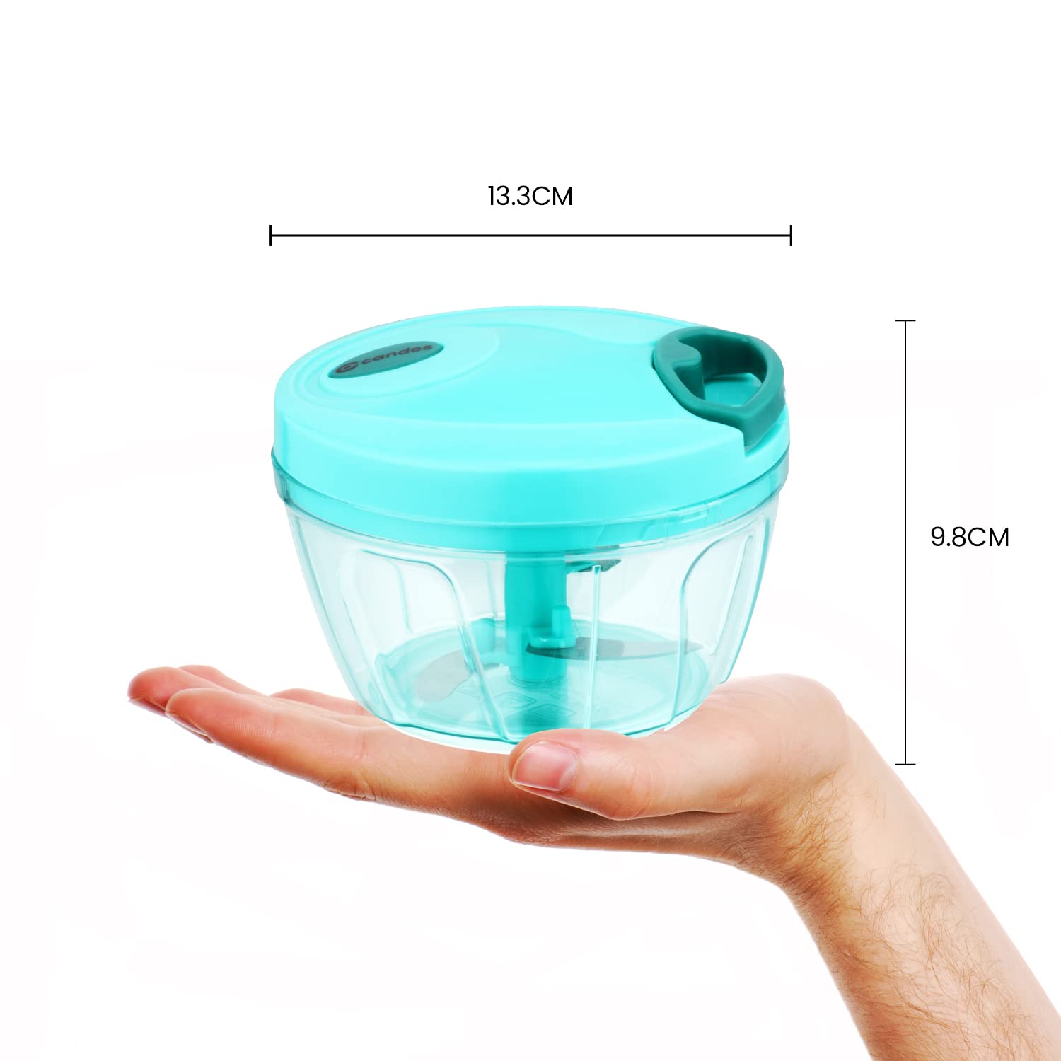 Candes Quick Hand Stainless Steel Blades, Vegetable & Fruits Chopper - Green