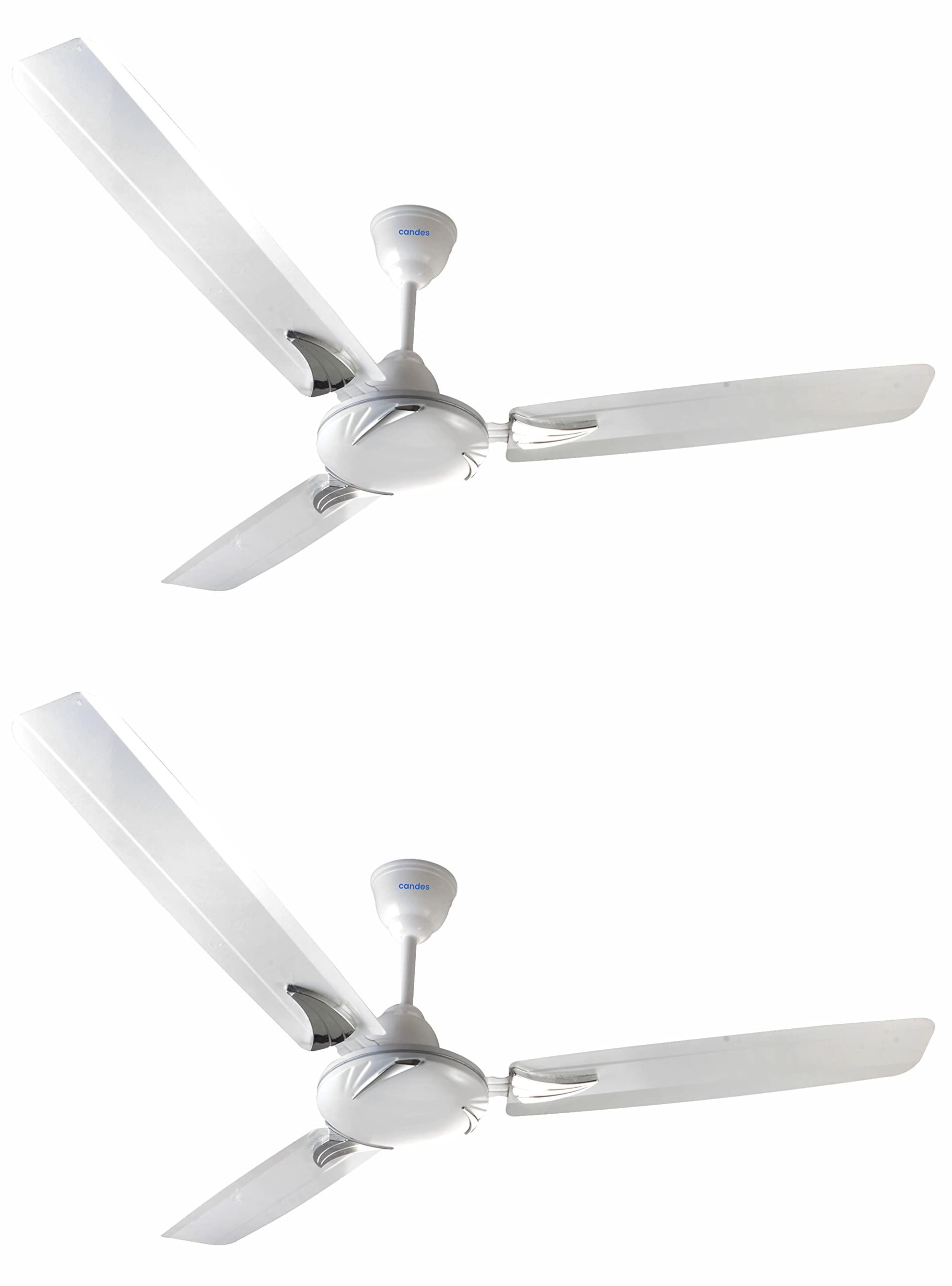 Candes Lynx 1200mm / 48 inch High Speed Decorative 400 RPM (100% CNC Winding) Ceiling Fan 2 Yrs Warranty Pack of 2 (White)