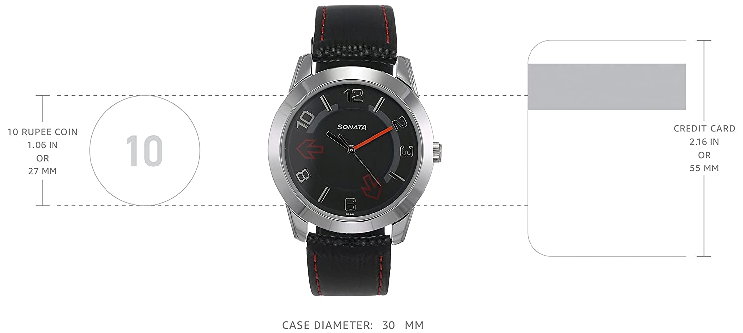 Yuva Black Dial & Black Leather Strap
