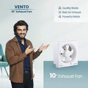 Candes Vento 250 MM (10 Inches) 100% CNC Winding 5 Blades Exhaust Fan - 1 Year Warranty (White)