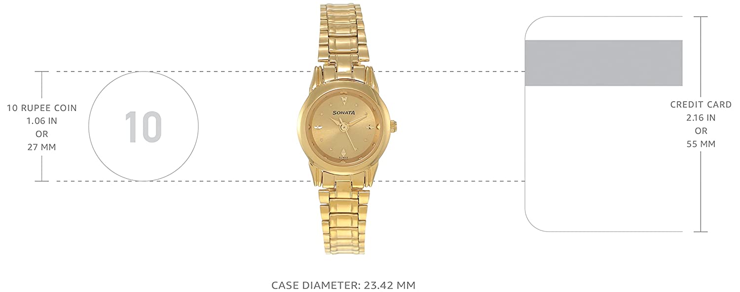 Sonata Champagne Dial & Golden Strap