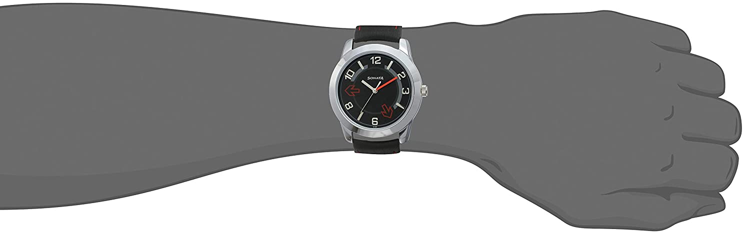 Yuva Black Dial & Black Leather Strap