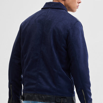 Navy Multi-Patch Zipper Jacket