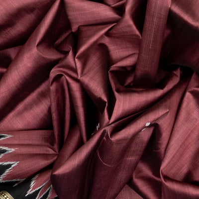 Chestnut Pink Handloom Orissa Silk Saree With Button Buttas