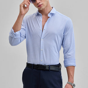 Light Blue Stripes Stretch Shirt