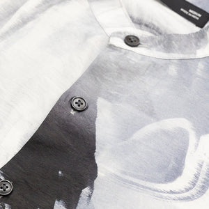 Off White Abstract Slim Fit Shirt