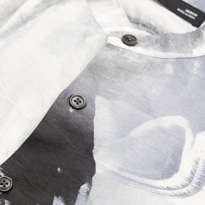 Off White Abstract Slim Fit Shirt