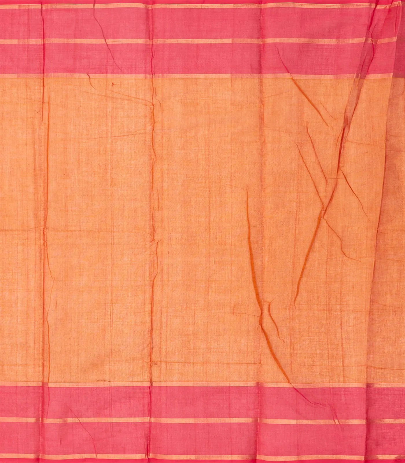 Orange Handloom Kanchi Cotton Saree With Checks