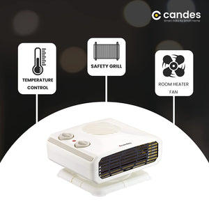 Candes Inova All in One Silent Blower Fan Room Heater Ideal for Small and Medium Areas, 2000 W (Ivory)