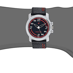 Fastrack Black Dial Analog & Black Leather