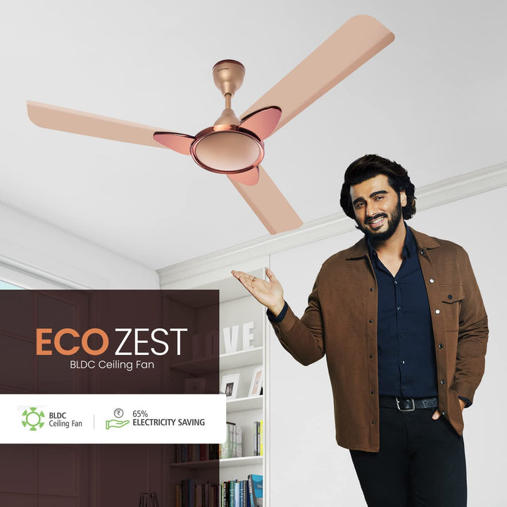 Candes Eco Zest Energy saving Designer 1200 mm / 48 inch Anti-Rust BLDC Ceiling Fan With Remote (2 Years Warranty) (Coffee Brown)