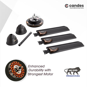 Candes Amaze 900mm High-Speed Decorative Ceiling Fans for Home | BEE 3 Star Rated 405 RPM Anti-Dust | 2 Years Warranty (Coffee Brown) Pack of 1
